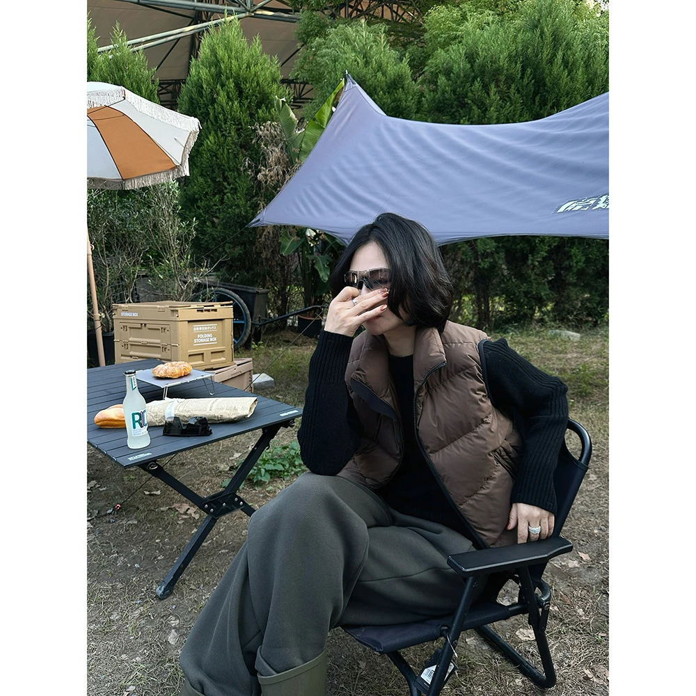 SHIIEELL【勃朗序】新款洋气休闲百搭包边双拉链纯色面包马甲Z9257