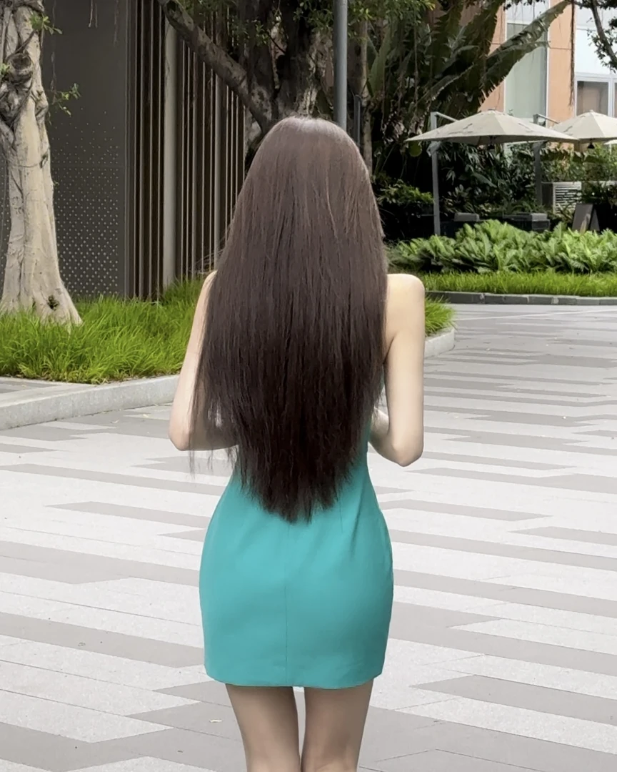 WW定制 「沁心碧玉」紧身气质性感吊带包臀裙夏季新款显瘦连衣裙