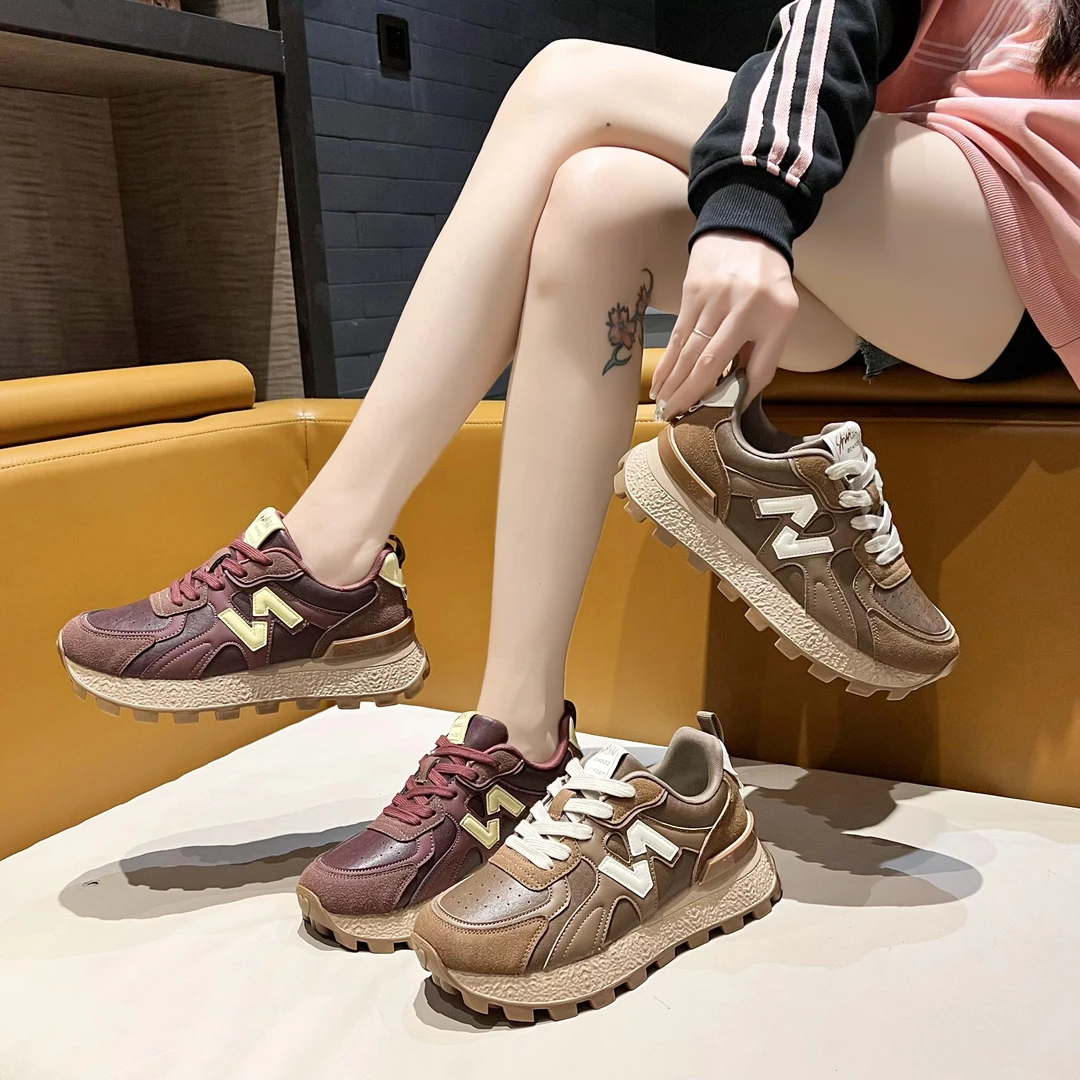 2952新款系带圆头舒适百搭时尚软底阿甘鞋