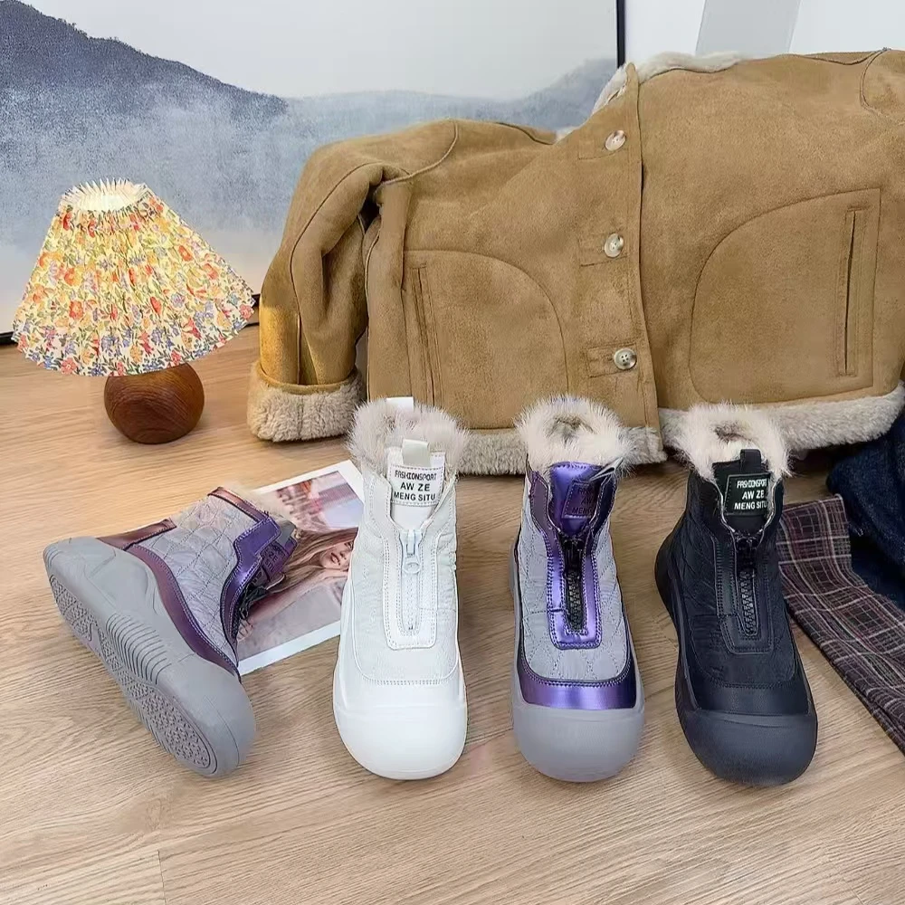 XD2202冬季新款外穿加厚加绒保暖棉鞋防滑软底宽松雪地靴
