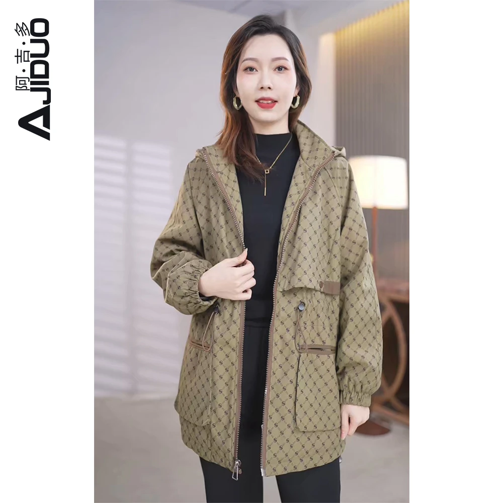 时尚大码显瘦派克服外套秋冬新款加绒加厚百搭女士洋气棉服长外套
