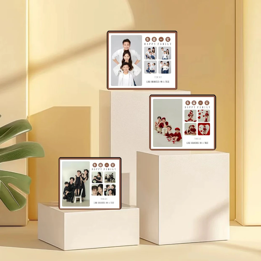 【幸福一家】五宫格相框摆台定制宝宝婚纱照时尚现代简约客厅装饰画