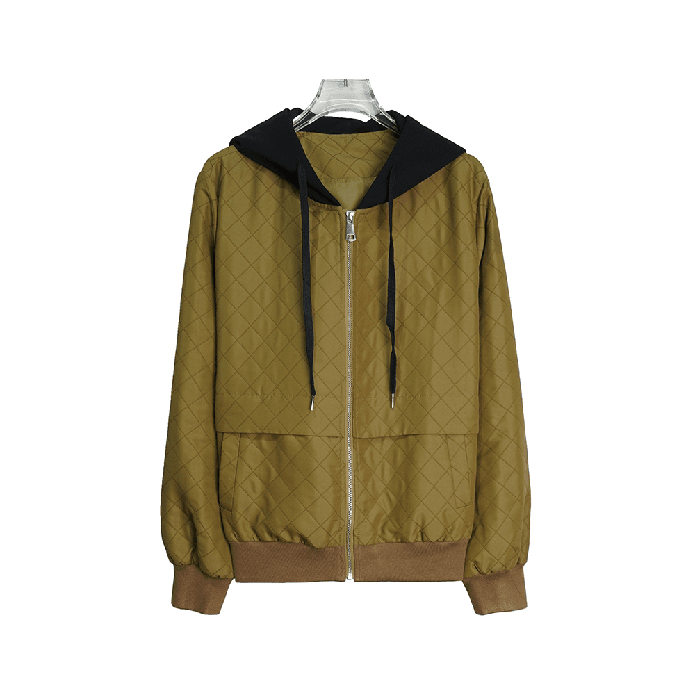 X2546【上新】小众设计休闲连帽抽绳宽松显瘦百搭外套3Q