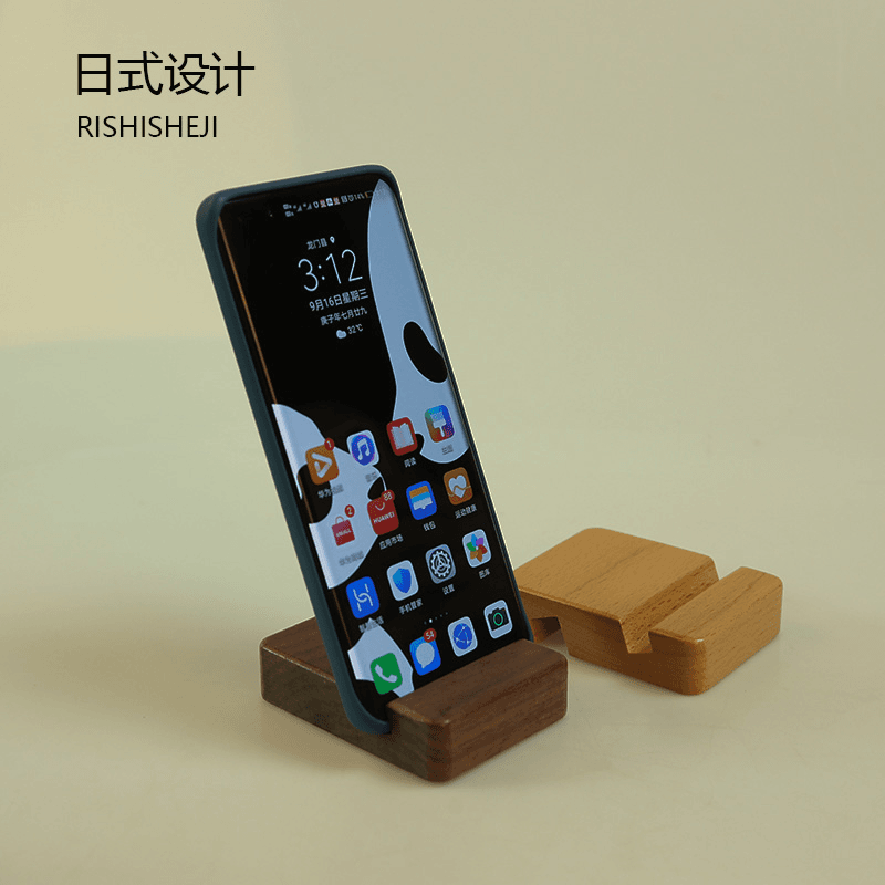 实木懒人桌面创意卡通桌面手机支架简约手机创意平板底座logo刻字