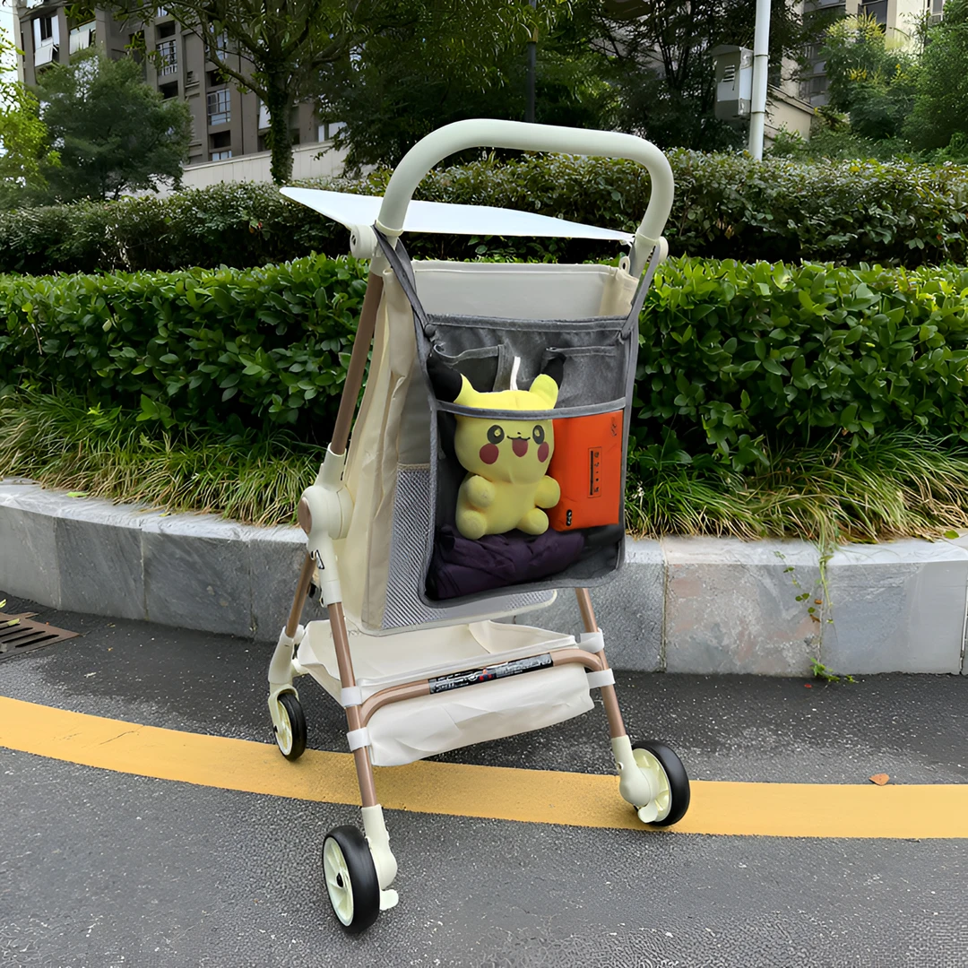 溜娃口袋车通用配件置物篮挂包网袋婴儿推车置物挂袋网兜收纳包