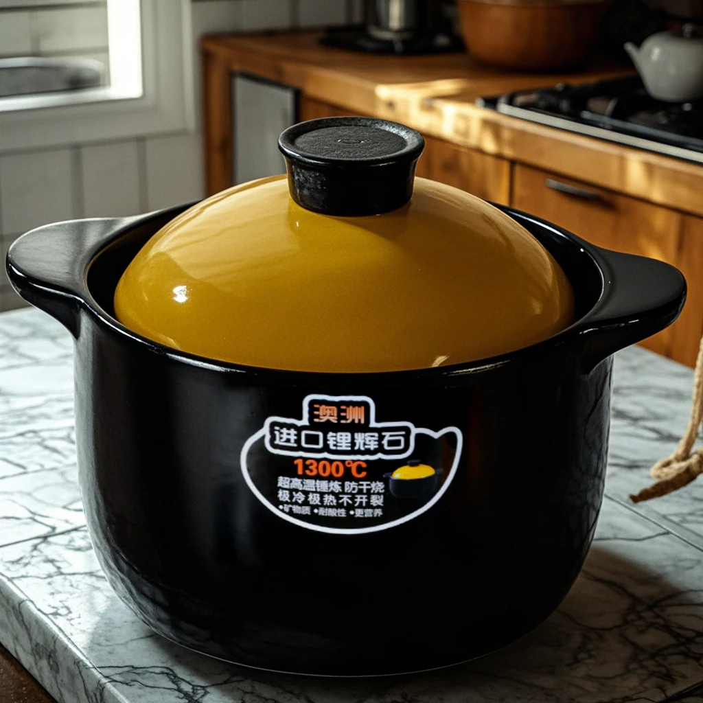 陶瓷煲5.0L砂锅炖煮熬汤一体食材砂锅大容量煲汤锅高品质耐高温