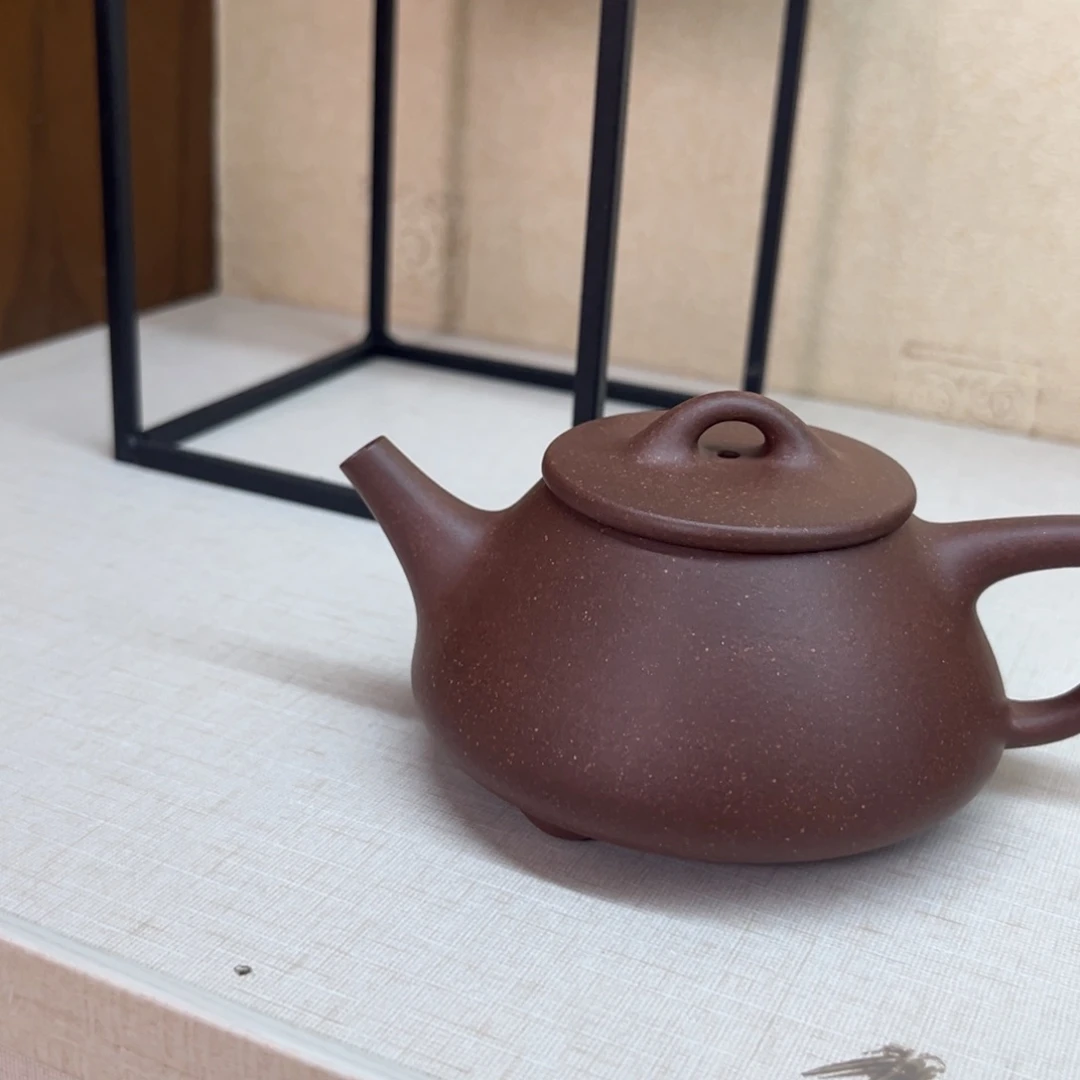 紫砂茶壶石瓢 紫泥