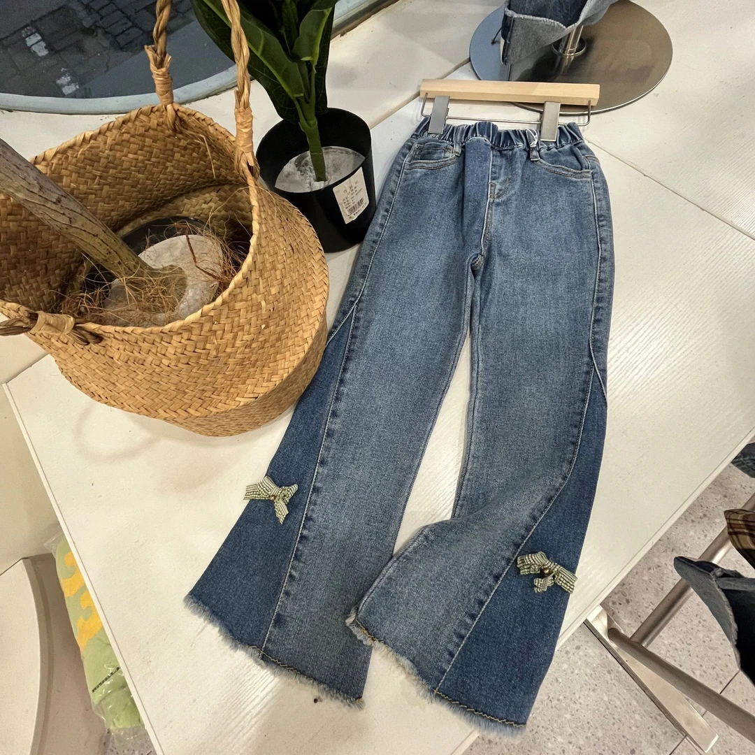 mo莫co女童牛仔喇叭裤