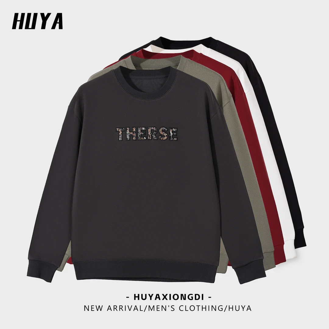 【彩虹字母】HUYA秋季新款男士运动休闲百搭潮流套头长袖卫衣JS6802