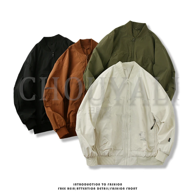 秋季新款情侣款夹克青年时尚百搭棒球领宽松休闲夹克外套