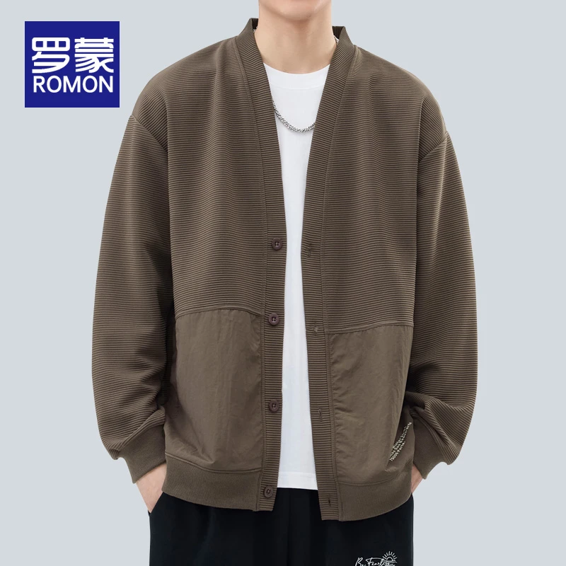 罗蒙男士日系开衫卫衣男款2025秋冬新款设计感男装时尚百搭上衣男