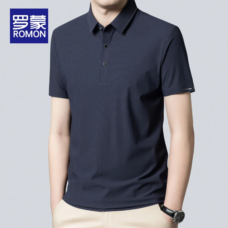 罗蒙冰丝Polo衫男士夏季薄款翻领短袖t恤男款休闲商务男装上衣男