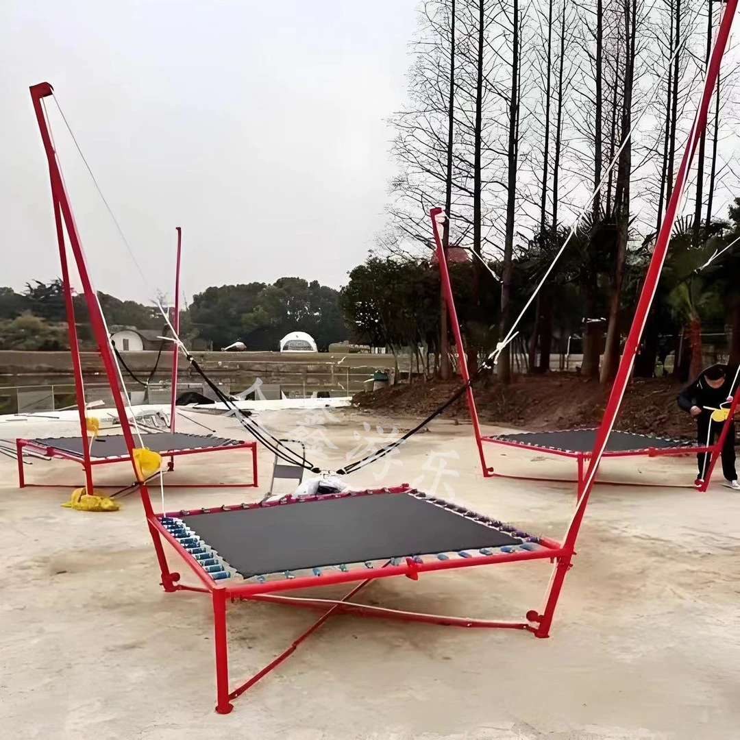 新款单双人电动商场发光蹦极蹦床玩具批发娱游乐设施备厂家
