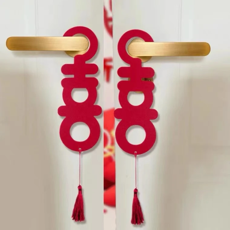 无纺布网红门把手窗把手婚房装饰挂钩装饰绿植装饰婚礼卧室质感