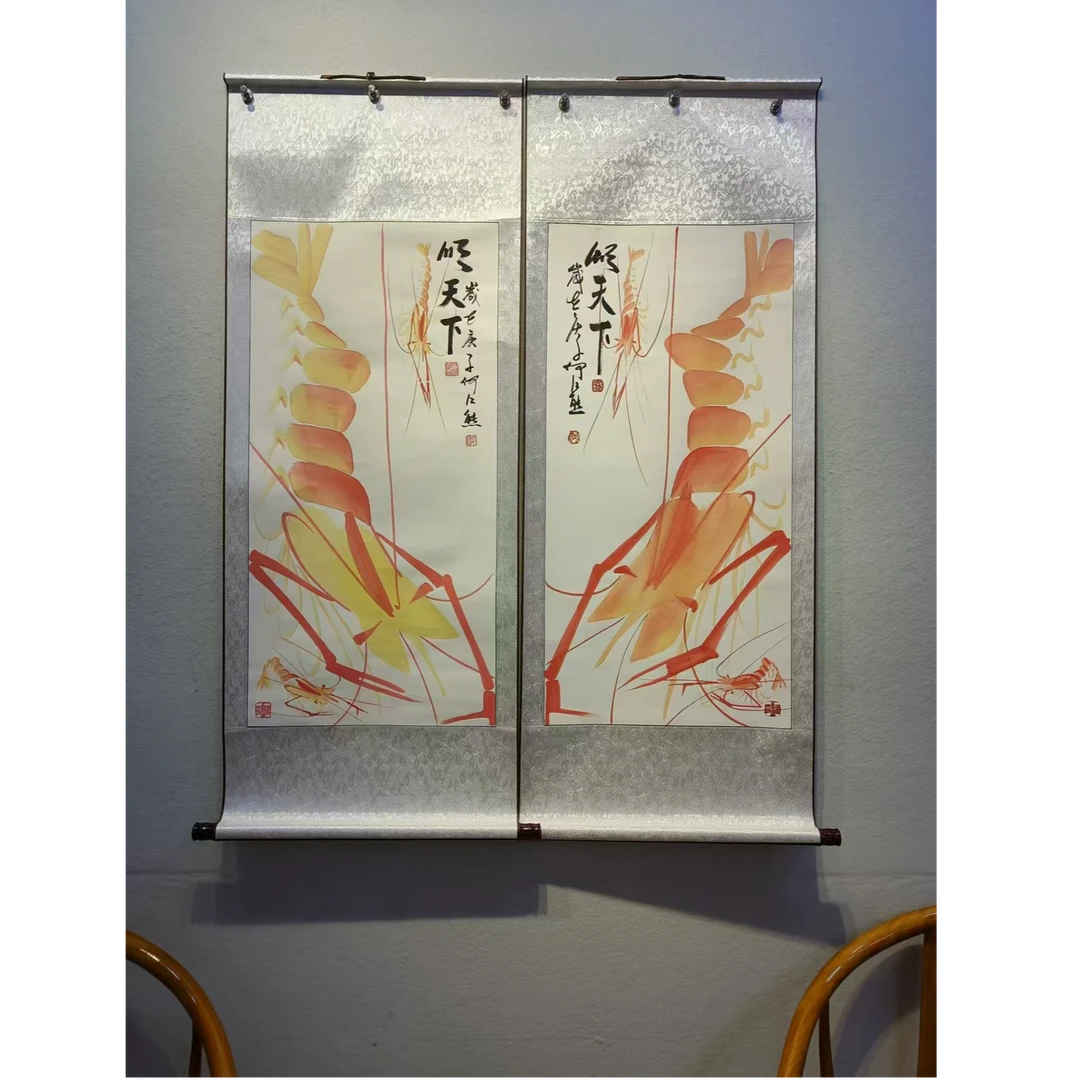 何江熊【顺天下】彩对3尺轴客厅书房字画国画