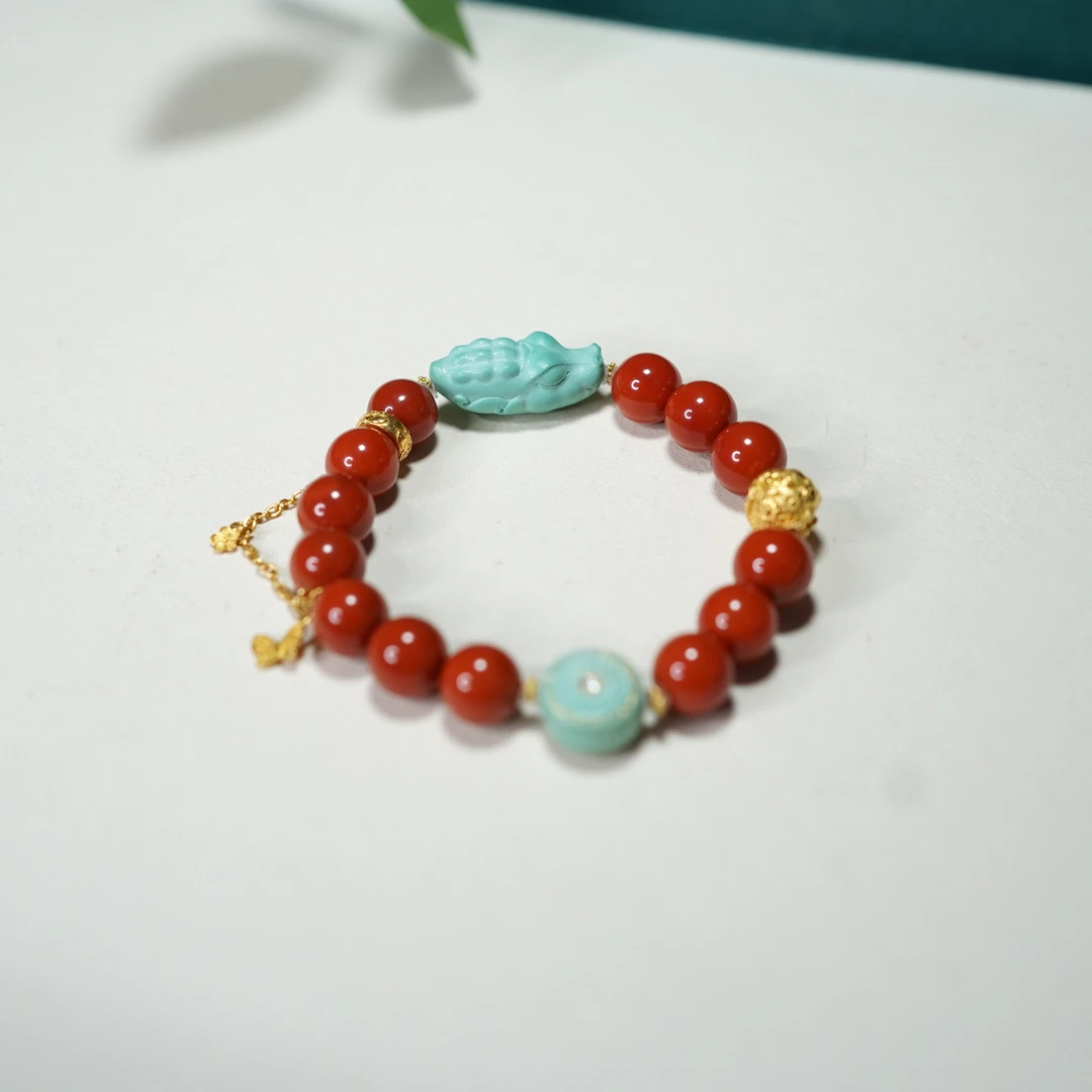 南红*手串*18k金镶嵌