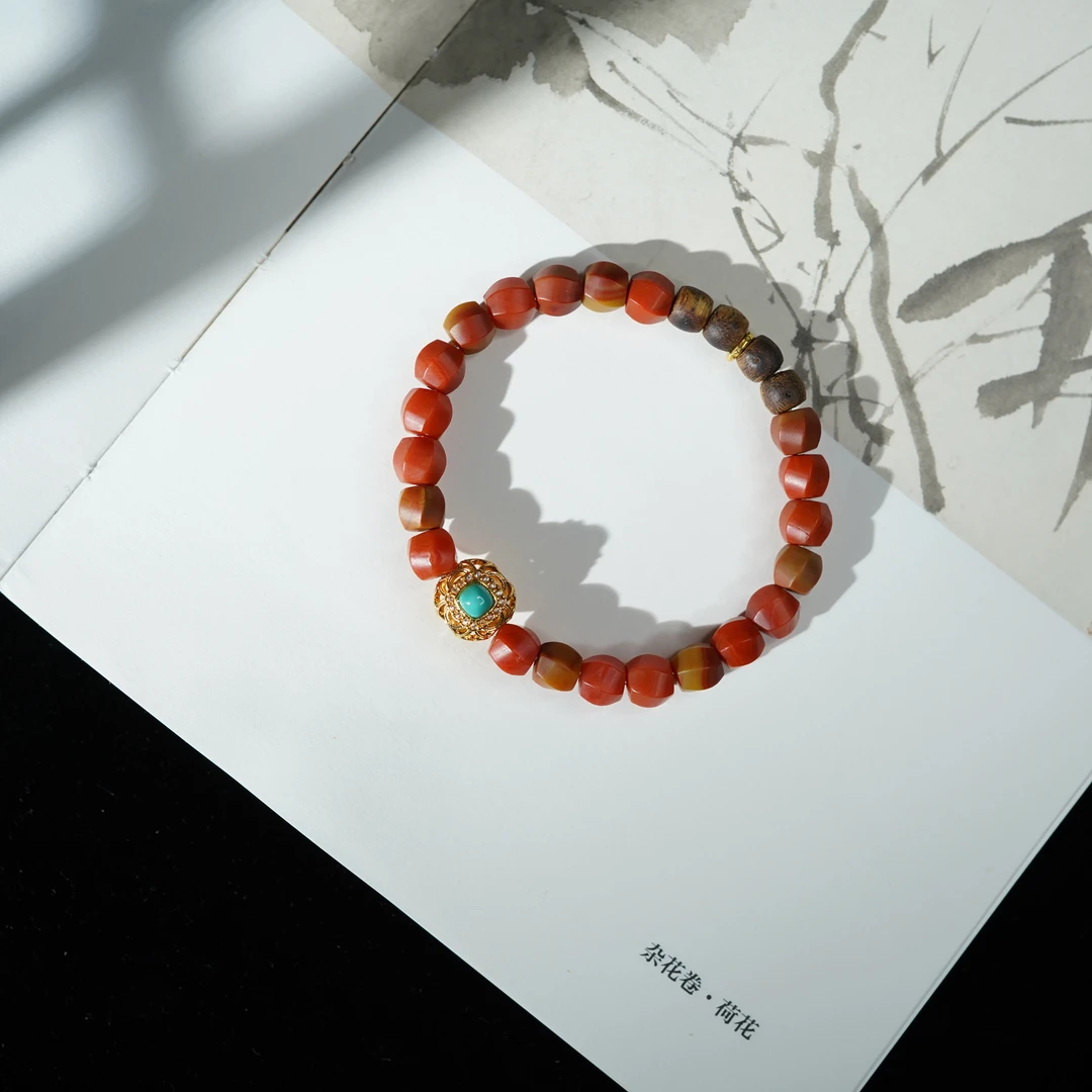 南红*手串*18k金镶嵌