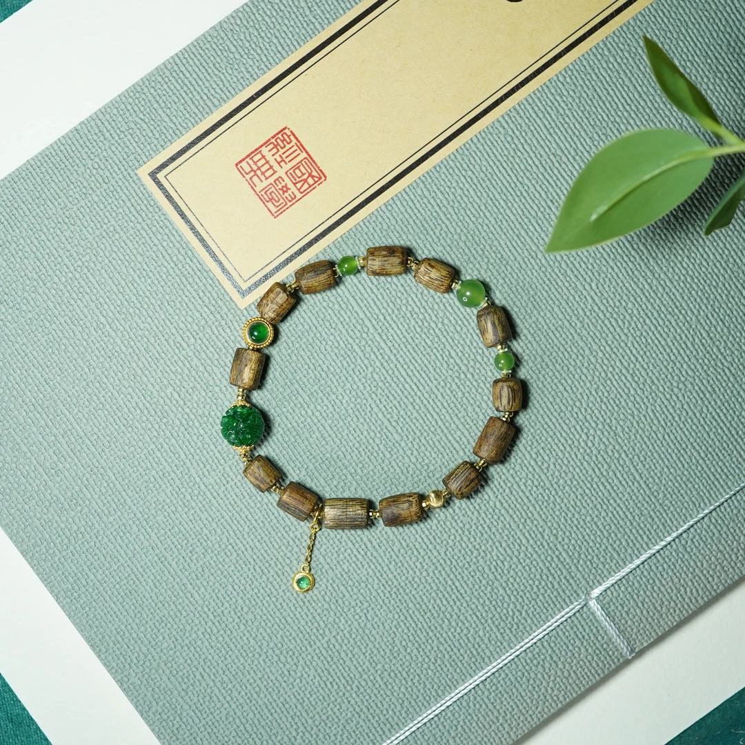 【沉芸】翡翠*手串*18k金镶嵌