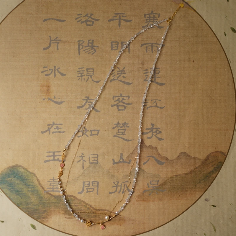 【佩洁】18k金闪灵钻项链