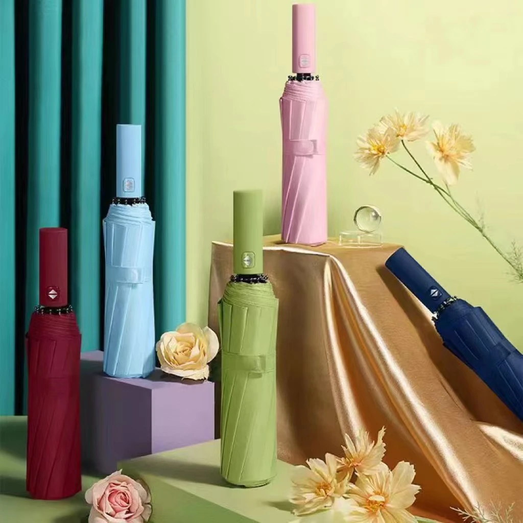 【毕嫂专属】24骨12K双骨龙全自动 晴雨两用黑胶涂层太阳伞防晒伞