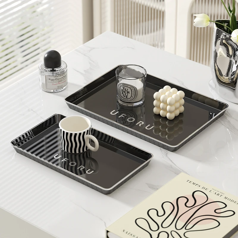 托盘长方形家用客厅茶几茶盘放水杯茶点蛋糕茶具水果零食收纳盘子