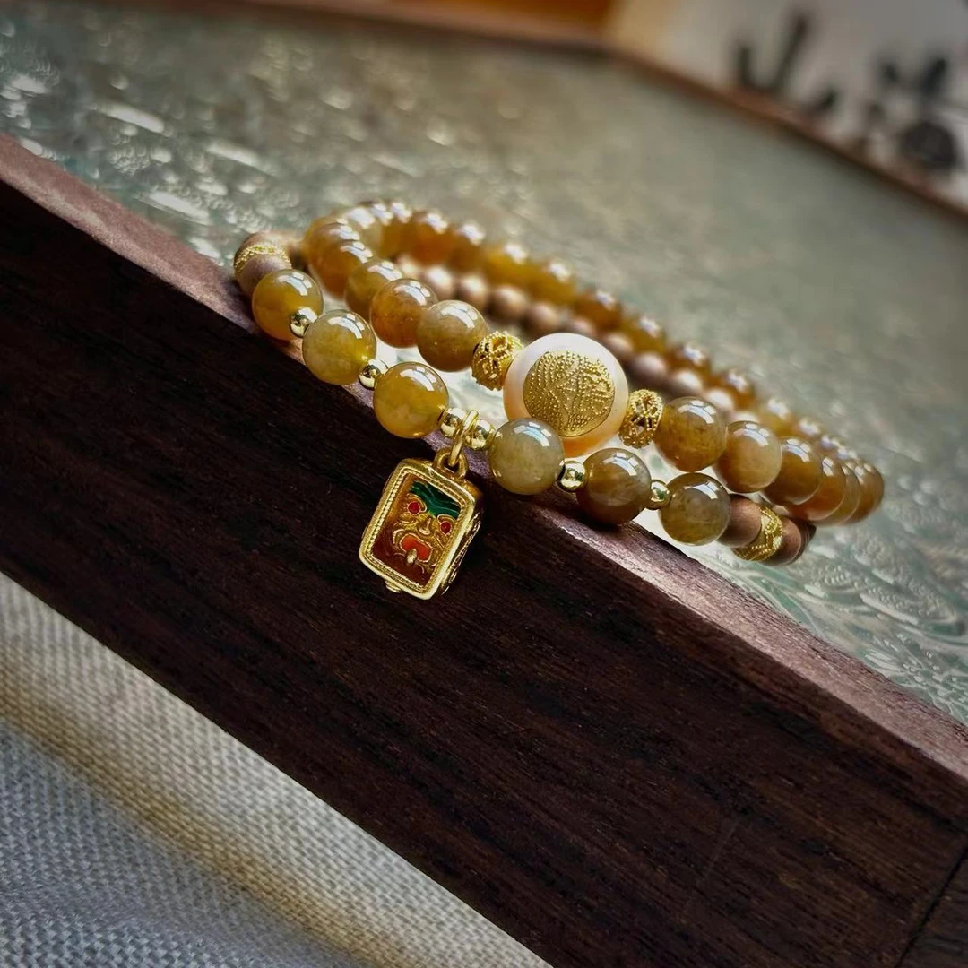 天然黑肉老山檀且末糖s925扎基烧蓝款4mm手串/和田玉珍珠款6【1串】