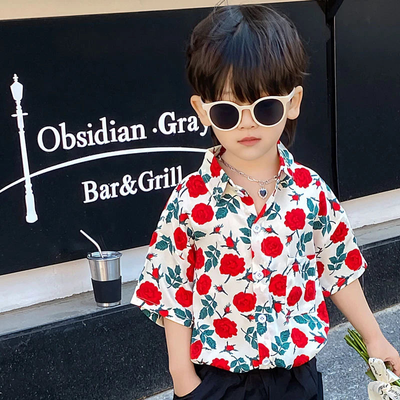 男童夏装套装韩版潮夏季衣服儿童短袖新款2025两件套洋气宝宝衬衫