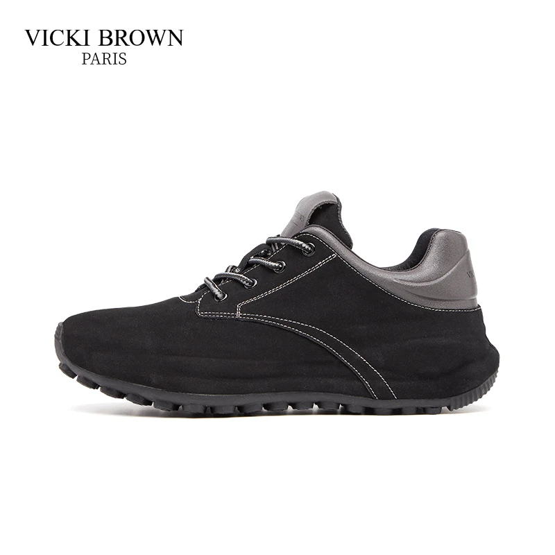 VICKI BROWN秋冬轻奢男士户外潮鞋时尚低帮防滑百搭舒适休闲男鞋