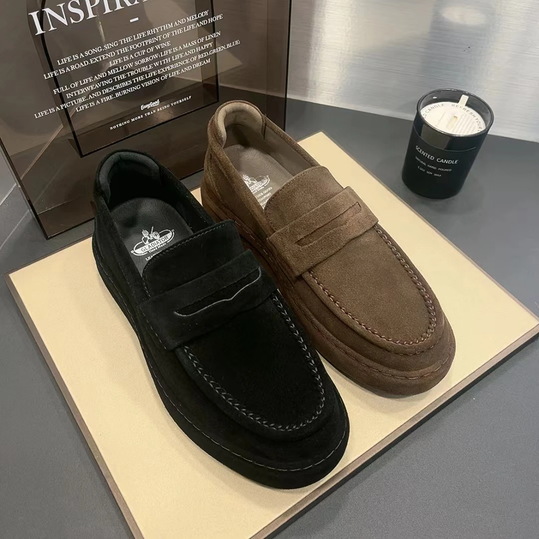 TA钴推荐2024秋冬11151527男士商务 百搭 厚底休闲反绒皮皮鞋低帮