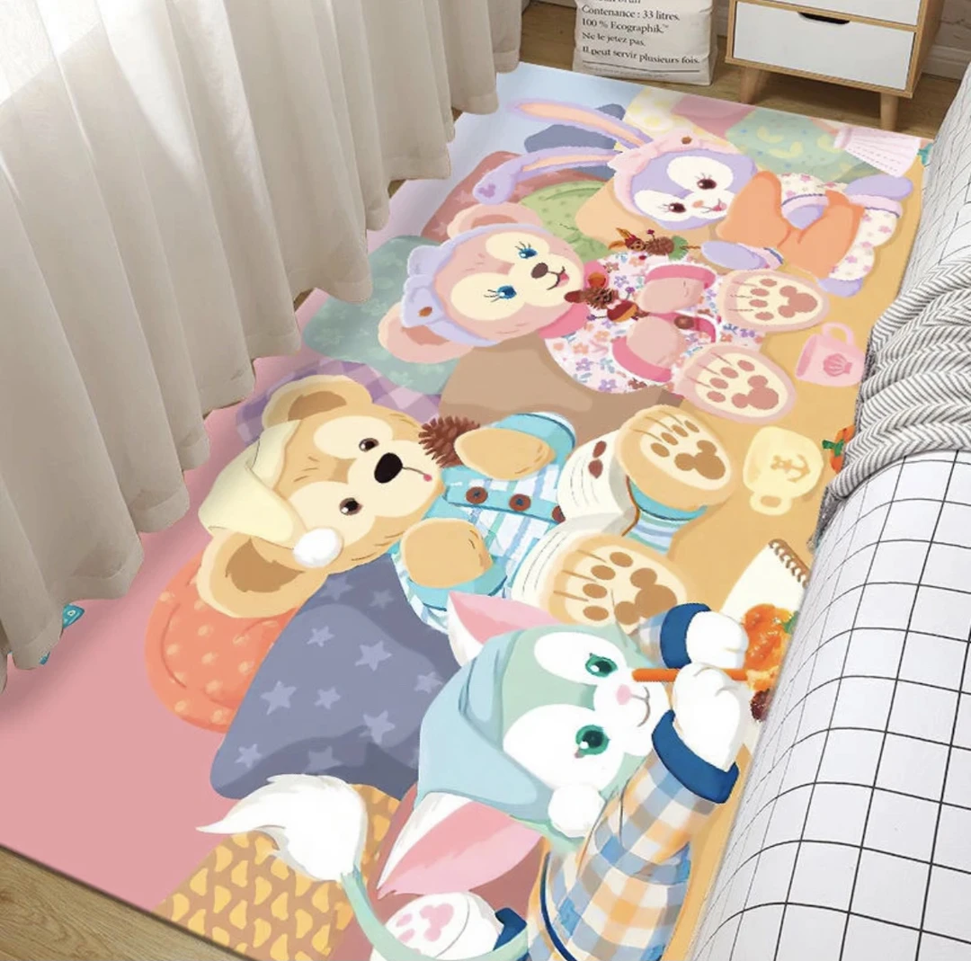 可爱卡通 水晶绒吸水耐脏好打理 大尺寸卧室客厅衣帽间地垫