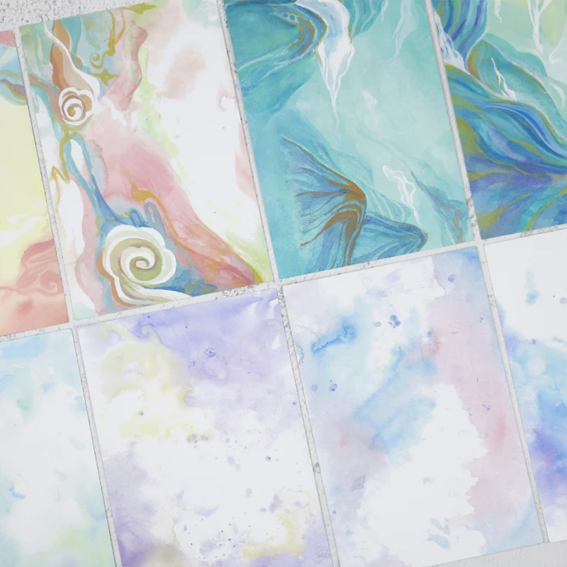 ceenie拼贴卡大背景卡C家玉宵墨染DIY素材背卡手账打底装饰拼贴卡