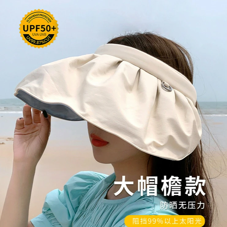 TIFICY户外新款女款夏季防晒帽防紫外线全遮帽空顶贝壳太阳帽
