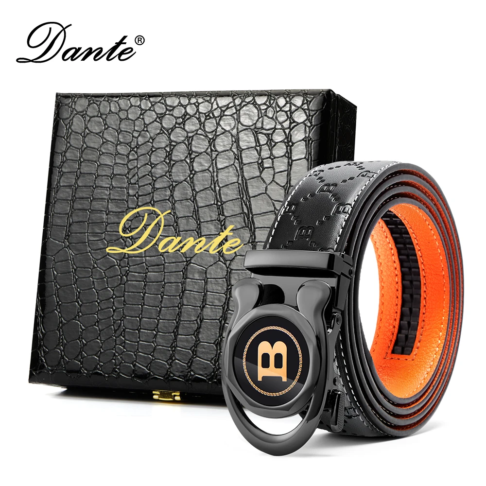 Dante丹迪高档轻奢男士真皮皮带自动扣腰带男款赠礼盒D06956-X