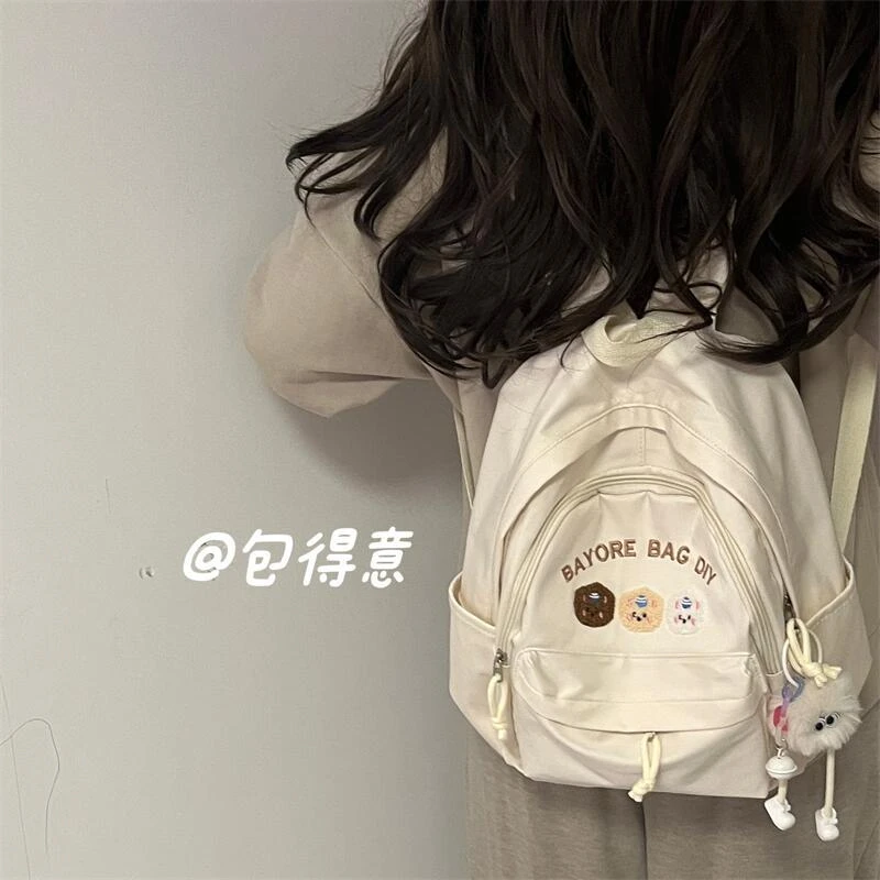 日韩ins风高颜值大学生背包百搭少女书包软妹可爱学院双肩大容量