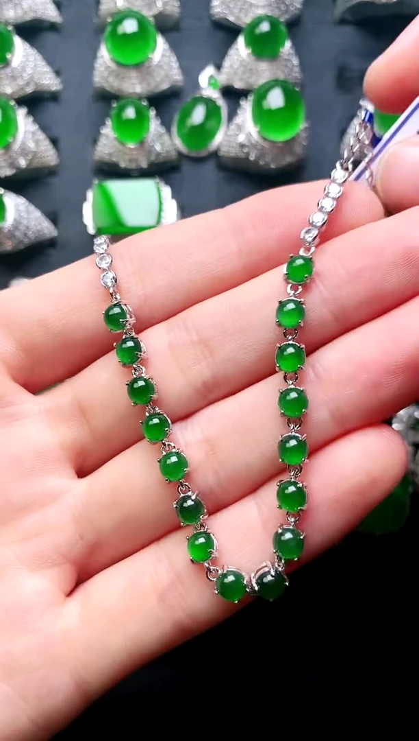 【闪购商品】翡翠手链银S925镶嵌手链