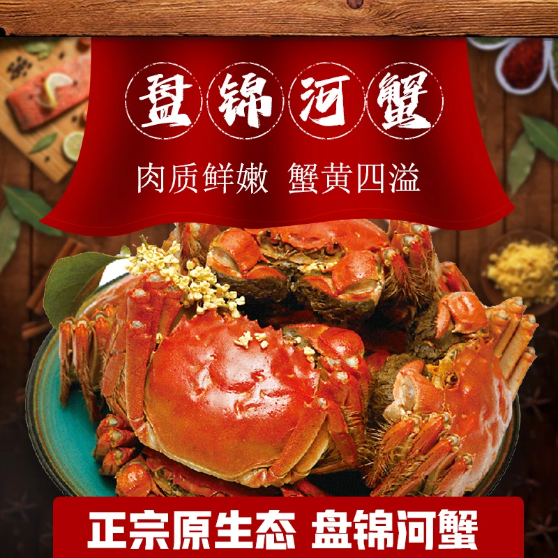 【活蟹】盘锦河蟹（2.7-3.0两公蟹）8只绑腿发货