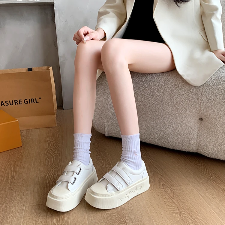 厚底白色日系大头鞋女外穿2024秋冬季百搭运动休闲时尚松糕底板鞋