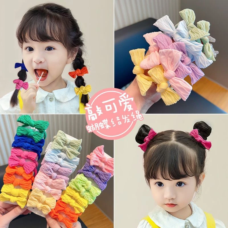 儿童蝴蝶结发圈韩版可爱小女孩布艺橡皮筋头绳发饰宝宝扎头发皮筋