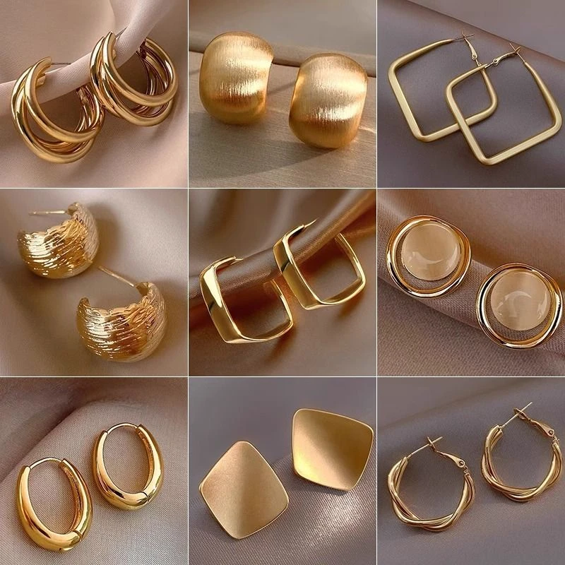 金属气质耳钉女2024新款网红爆款耳环网红高级感复古小众设计耳饰