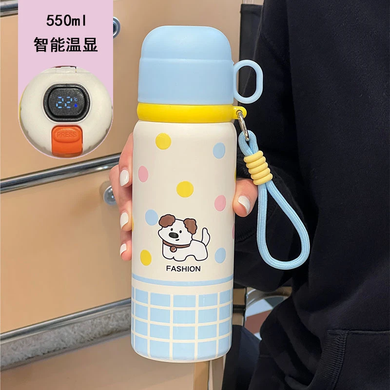 智能保温杯2024新款女生可爱高颜值水杯学生上学专用杯子防摔便携