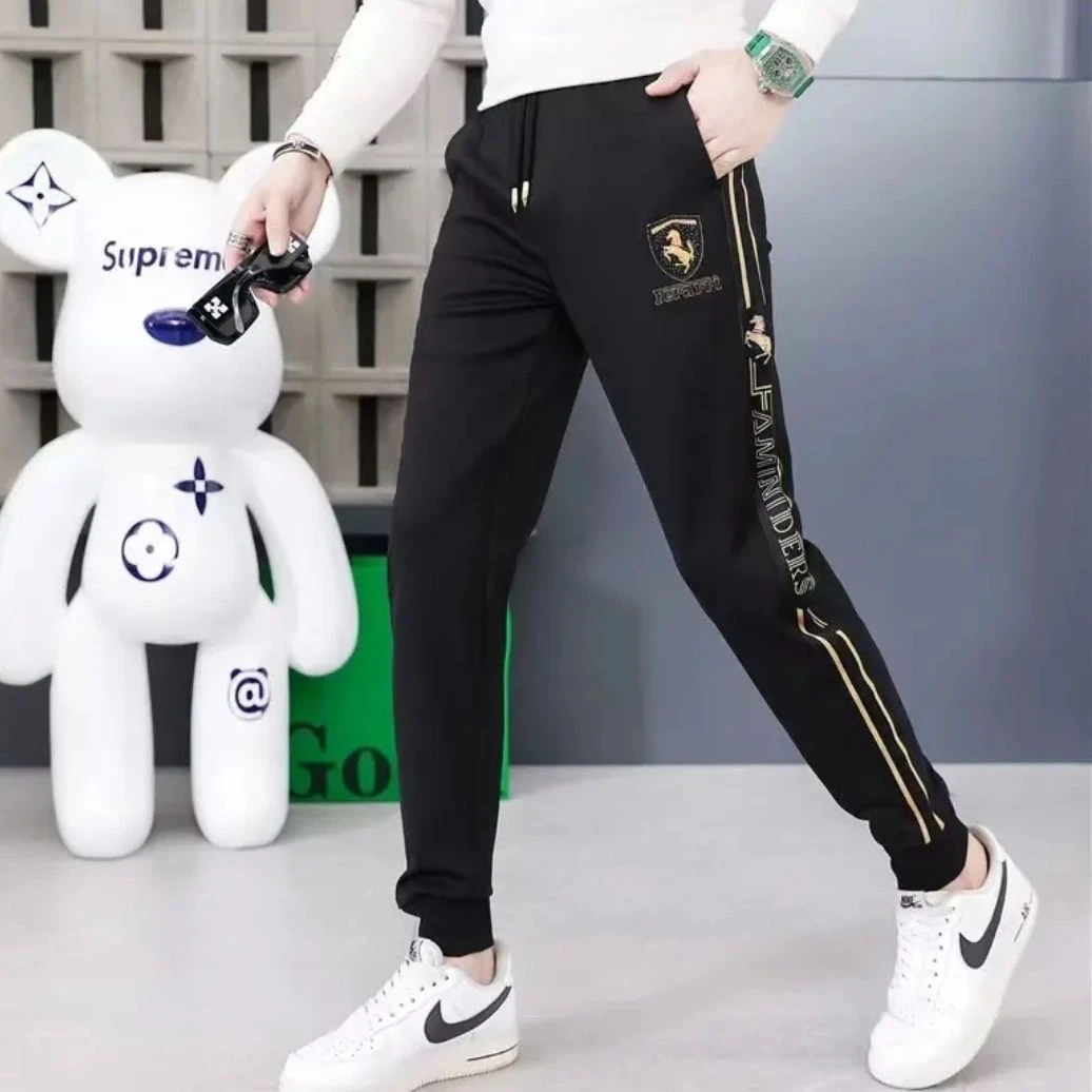 冬天活动大减—-高端丝滑束脚裤小脚冬天加绒裤运动裤子男士休闲裤