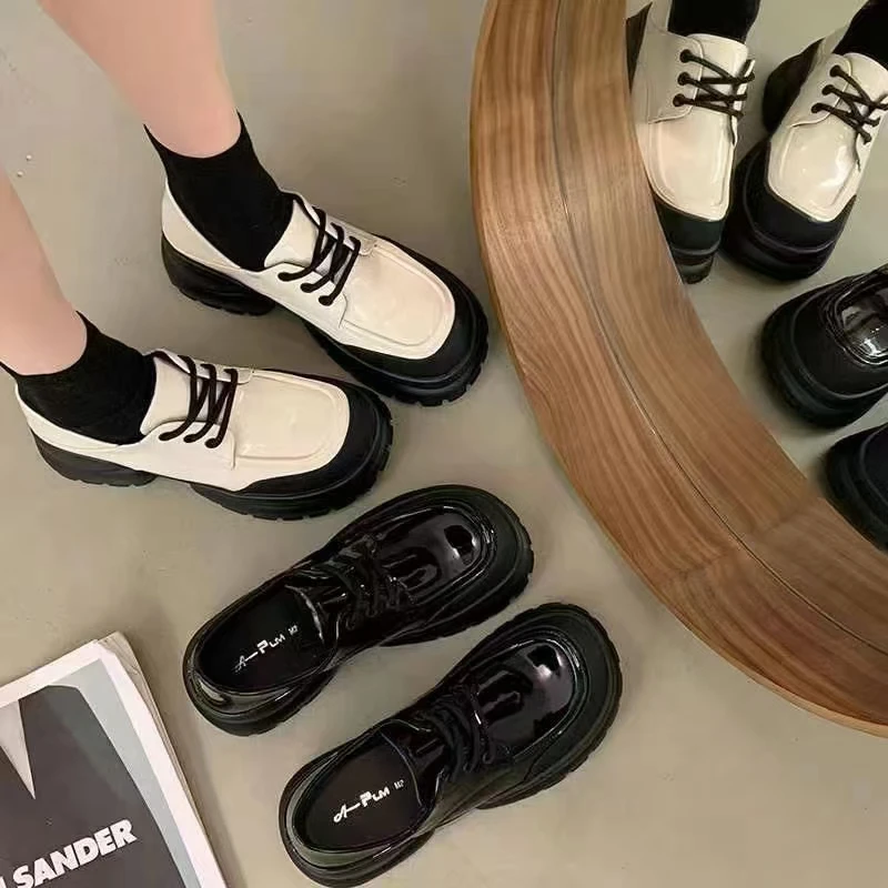 2024秋季新款学院风厚底百搭休闲时尚小皮鞋乐福鞋12-21