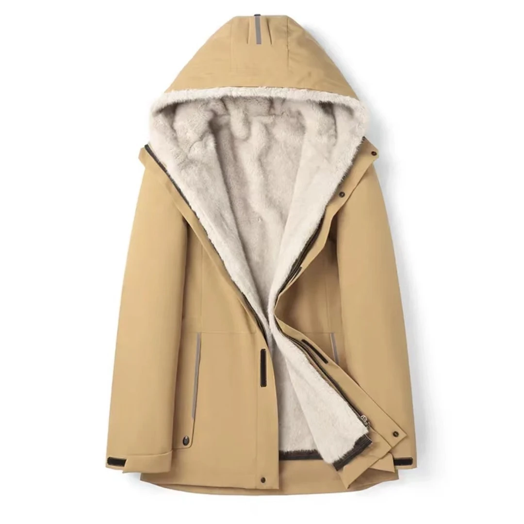 KAISER/凯撒海宁男士可脱卸毛内胆秋冬连帽中长款加厚派克KS2216