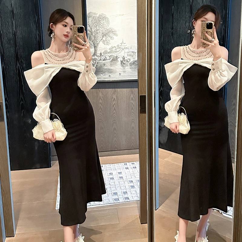 性感简约时尚轻奢气质高贵轻熟修身包臀名媛优雅宴会连衣裙51100