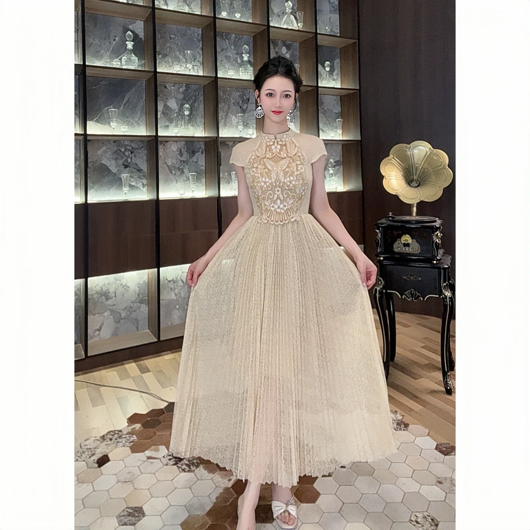 9880女神高贵名媛气质时尚轻奢温柔仙气优雅修身收腰宴会连衣裙