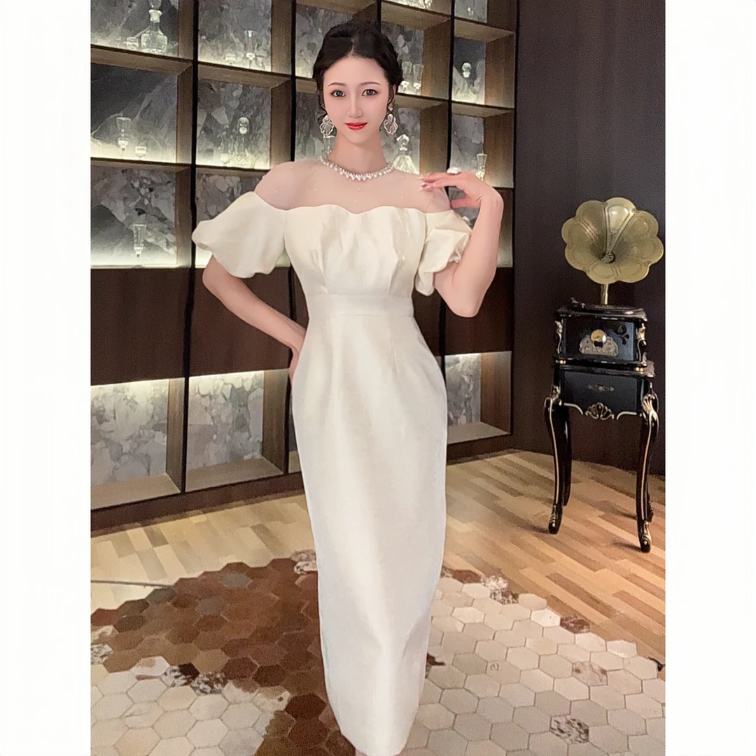 简约性感时尚轻奢气质高贵轻熟修身包臀名媛优雅宴会连衣裙21288