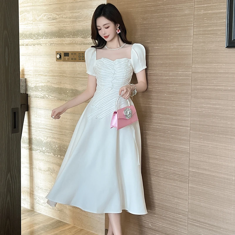 9892显瘦修身名媛宴会气质少女时尚复古轻熟收腰包臀女装连衣裙