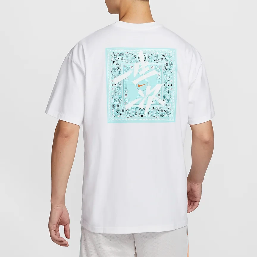 NIKE/耐克男子夏季白色运动休闲印花尤莱特耐高篮球短袖HF6156100