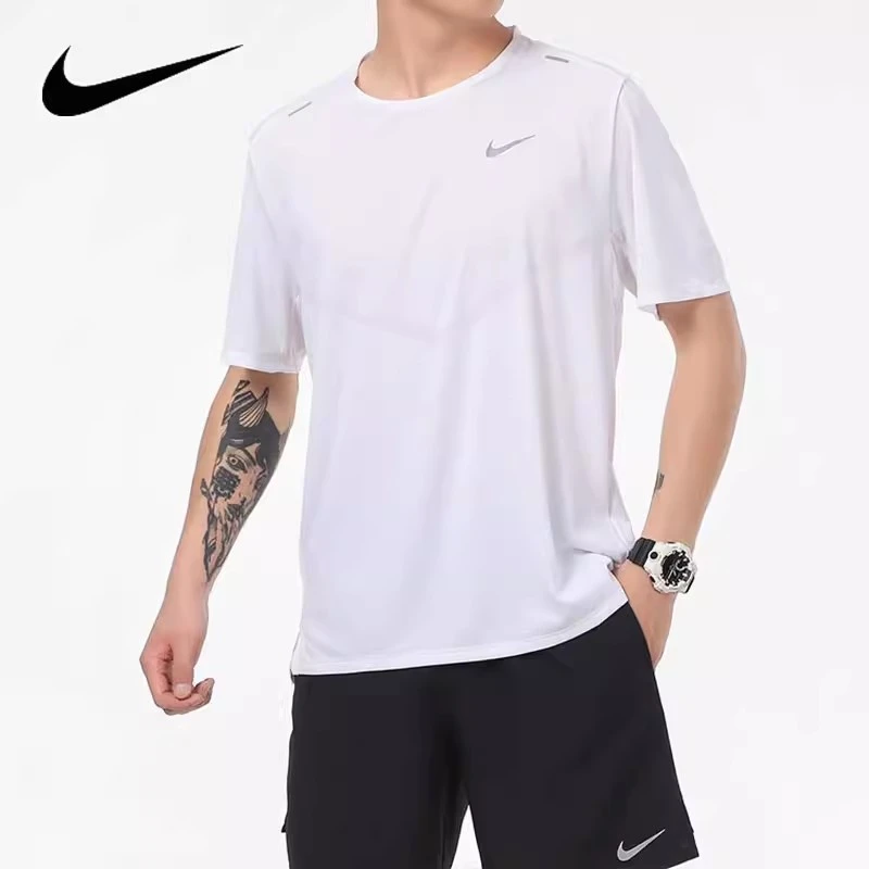 NIKE/耐克夏季男装超轻透气圆领白色运动休闲短袖T恤CZ9185100