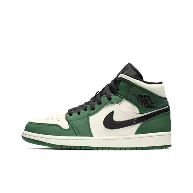 NIKE/耐克Air Jordan 1 Mid男子经典复古绿运动鞋篮球鞋852542301